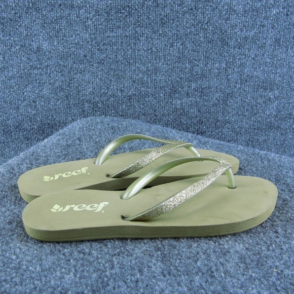 Reef Women Flip Flop Sandal Shoes Gold Synthetic Size 6 Medium - Picture 4 of 9